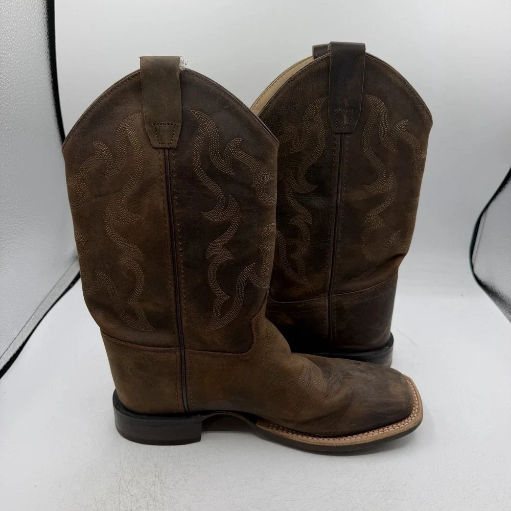 Cody James Western Boots BIG KIDS Size 6.0 D Brown Leather Square Toe BBSC1904